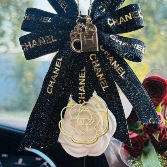 CHANEL Accessories - Chanel Blue and White Floral Car Accessory